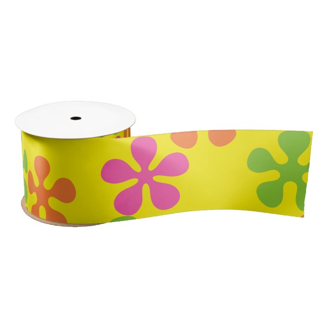 Retro 60's flowers ribbon (Spool)