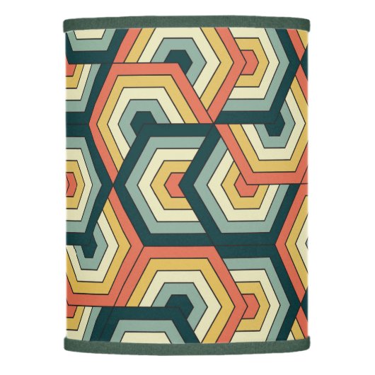 Retro 60s Geometric Pattern Lamp Shade (Front)