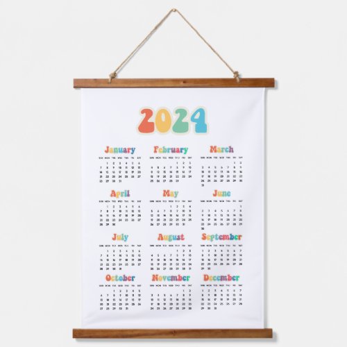 Retro 60s Hippie 2024 calendar Hanging Tapestry