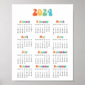 Retro 60s Hippie 2024 calendar Poster | Zazzle