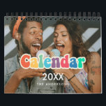 Retro 60s Hippie Fun family photo 2025 Calendar<br><div class="desc">A modern photo calendar with a hippie inspired vintage script,  to customize with your family pictures,  a perfect way to start the year 2025.</div>