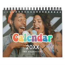Retro 60s Hippie Fun family photo 2025 Calendar