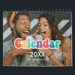 Retro 60s Hippie Fun family photo 2026 Calendar<br><div class="desc">A modern photo calendar with a hippie inspired vintage script,  to customize with your family pictures,  a perfect way to start the year 2026.</div>