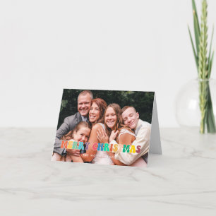 Retro 60s Hippie Fun Merry Christmas Family Photo Holiday Card