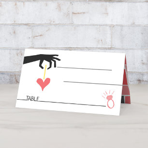 Retro 60s Mid-Century Modern Wedding Geometric Place Card