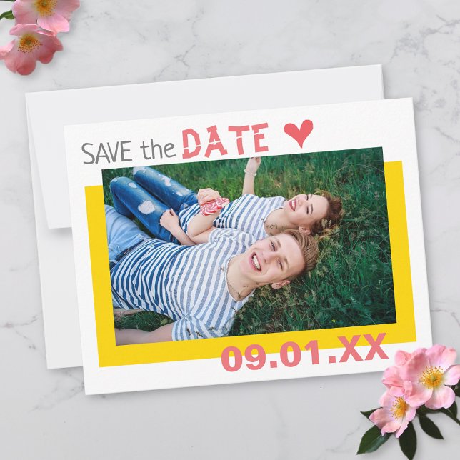 Retro 60s Mid-Century Modern Wedding Photo Save The Date (Creator Uploaded)