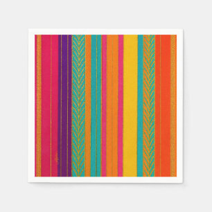 Retro 60s MOD Bright Stripes Napkins