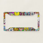 Retro 60s Peace Symbol Love License Plate Frame at Zazzle