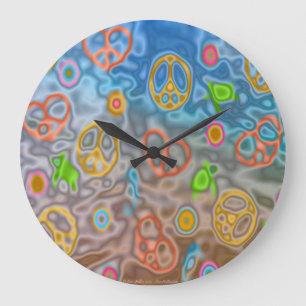 Retro 60s Peaceful Ocean Creatures Clock