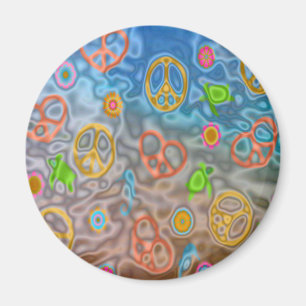 Retro 60s Peaceful Ocean Life Apparel Gifts Magnet