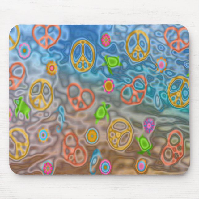 Retro 60s Peaceful Ocean Life Apparel Gifts Mouse Pad (Front)