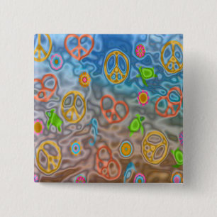 Retro 60s Peaceful Ocean Life Apparel Gifts Pinback Button