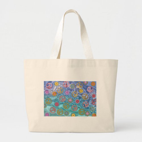 Retro 60s Peaceful Ocean Waves Apparel Gifts Large Tote Bag