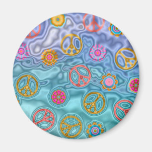 Retro 60s Peaceful Ocean Waves Apparel Gifts Magnet