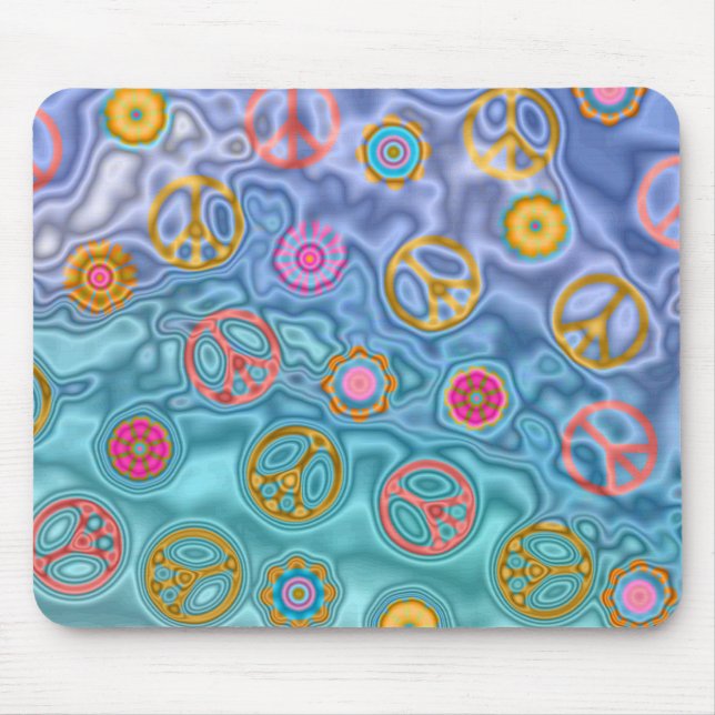 Retro 60s Peaceful Ocean Waves Apparel Gifts Mouse Pad (Front)