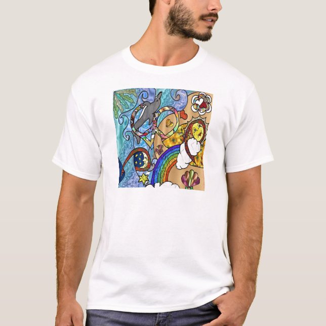 Retro 60s Psychedelic At The Beach Gifts Apparel T-Shirt (Front)