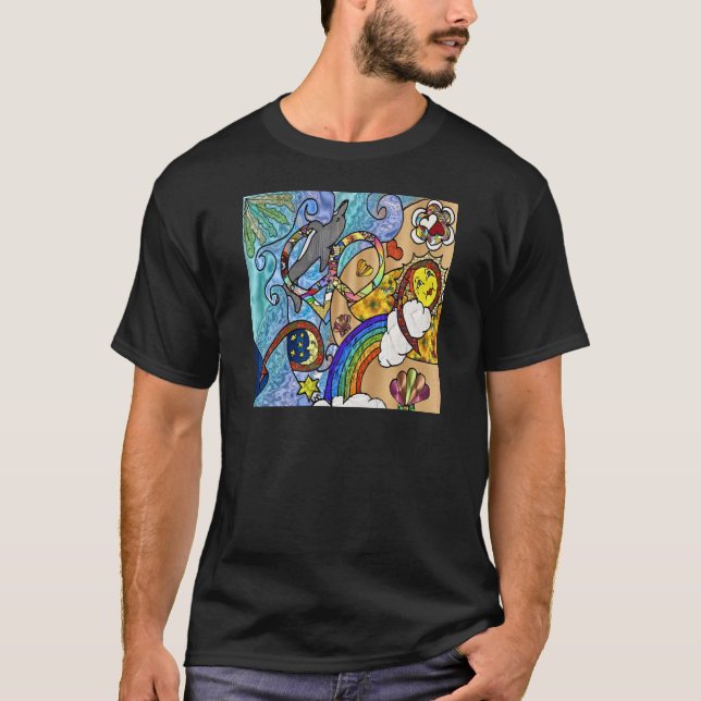 Retro 60s Psychedelic At The Beach Gifts Apparel T-Shirt (Front)