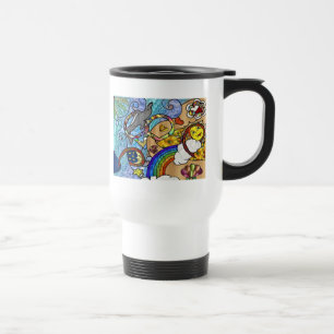 Retro 60s Psychedelic At The Beach Gifts Apparel Travel Mug