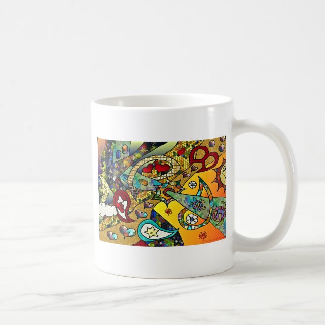 Retro 60s Psychedelic Cycle Of Life Gifts Apparel Coffee Mug (Right)