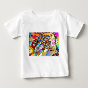 Retro 60s Psychedelic Hearts Paisley Gifts Apparel Baby T-Shirt