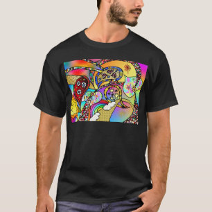 Retro 60s Psychedelic Hearts Paisley Gifts Apparel T-Shirt