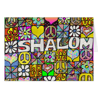 Retro 60s Psychedelic Shalom LOVE Cards