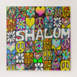 Retro 60s Psychedelic Shalom Love Jigsaw Puzzle at Zazzle