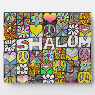 Retro 60s Psychedelic Shalom LOVE Plaque