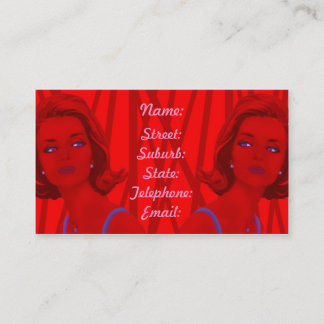 Retro 60s Red Hairdressers Business Card