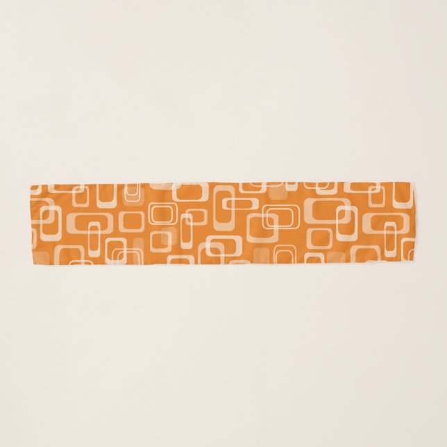 Retro 60s squares mod pattern orange neck scarf (Front (Horizontal))