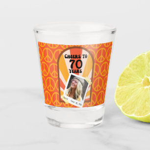    Retro 60's Sunrise Cheers to Years Shot Glass