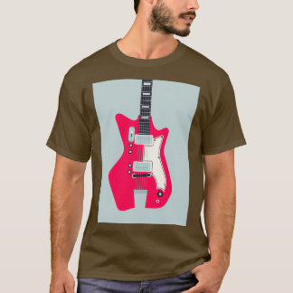 Retro 60s Surf Rock Electric Guitar Grey T-Shirt