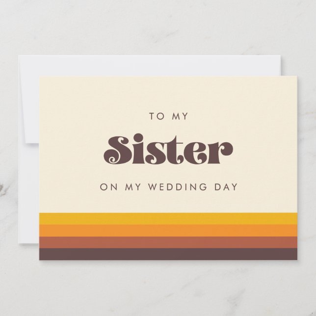 Retro 60s To my Sister on my wedding day card (Front)