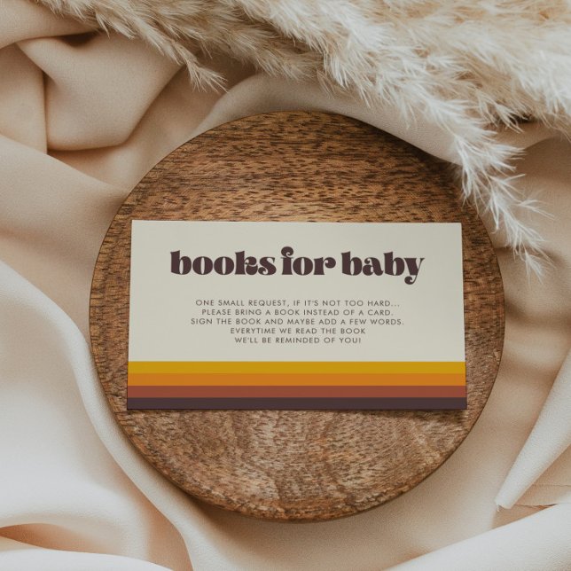 Retro 60s Vintage Baby Shower Book Request Card (Creator Uploaded)