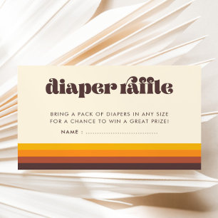 Retro 60s Vintage Baby Shower Diaper Raffle Card
