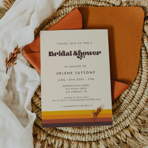 Retro 60s vintage colors Bridal shower Invitation