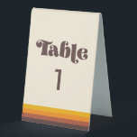 Retro 60s vintage colors number table tent<br><div class="desc">Choose a retro and vintage for your wedding stationery. Classic yet modern and trendy,  it will suit all your needs. Easily customizable,  you change the text color or the background as you like.</div>