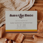 Retro 60s vintage colors Save the date invitation<br><div class="desc">Choose a retro and vintage for your wedding stationery. Classic yet modern and trendy,  it will suit all your needs. Easily customizable,  you change the text color or the background as you like.</div>