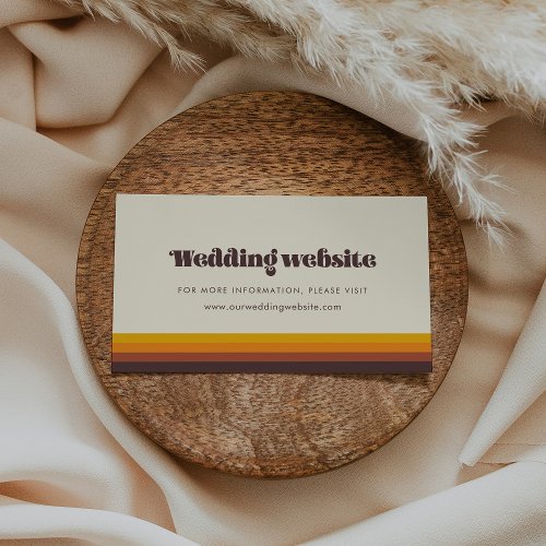 Retro 60s vintage colors wedding website card