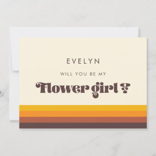Retro 60s Vintage Flower Girl Proposal Card