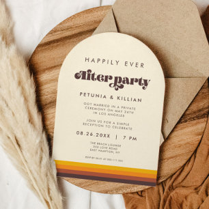 Retro 60s Vintage Happily Ever After Party Arch Invitation