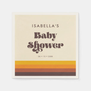 Retro 60s Vintage Mid Century Baby Shower Napkins