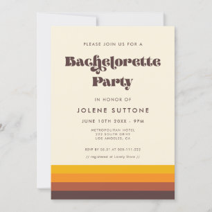 Retro 60s Vintage Mid Century Bachelorette Party Invitation