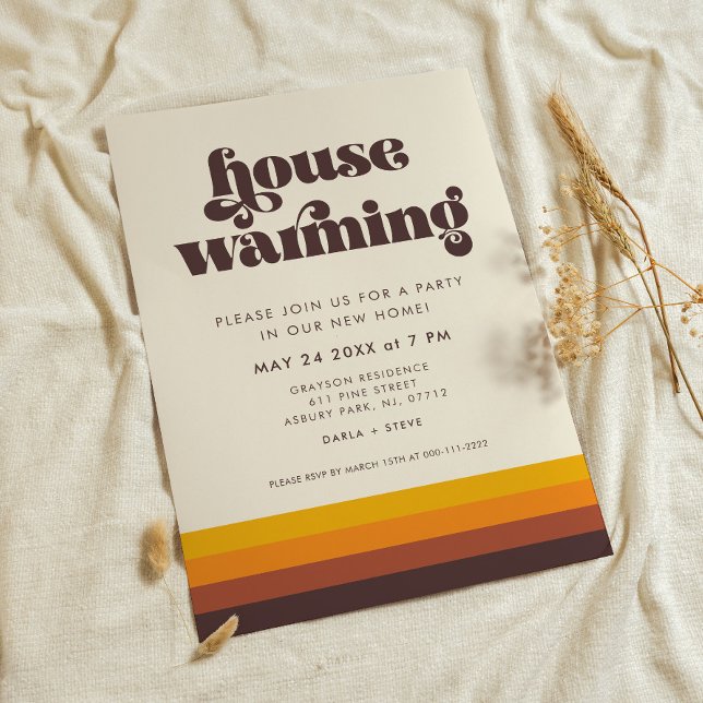 Retro 60s Vintage Mid Century Housewarming Party Invitation (Creator Uploaded)
