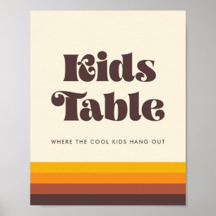 Retro 60s Vintage Mid Century Kids table sign