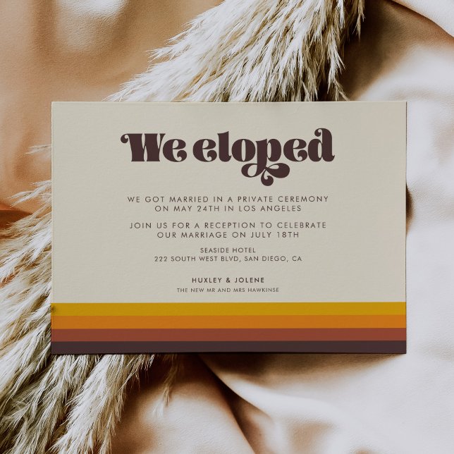 Retro 60s Vintage Mid Century We Eloped Card (Creator Uploaded)