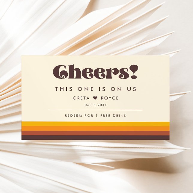 Retro 60s Vintage Mid Century Wedding Drink Ticket (Creator Uploaded)