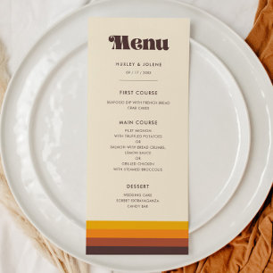 Retro 60s Vintage Mid Century Wedding Menu