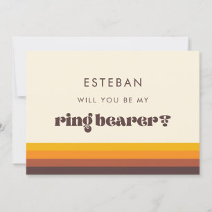 Retro 60s Vintage Ring Bearer Proposal Card