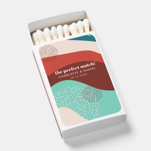 Retro 60s Vintage Wedding Keepsake Matchboxes (Front Open)